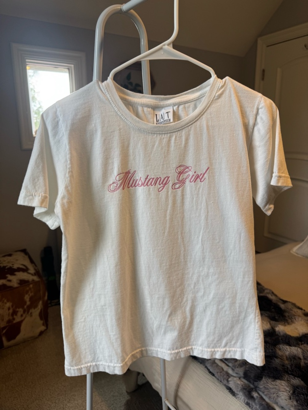 White Mustang Girl Graphic Tee by